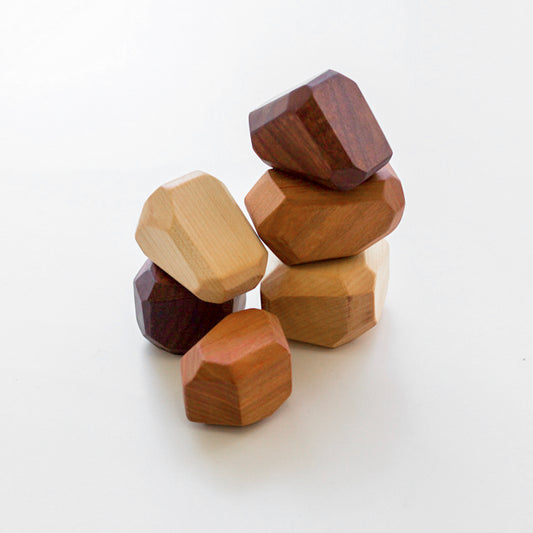 Natural Three-Tone Stacking Rocks (6 piece set)