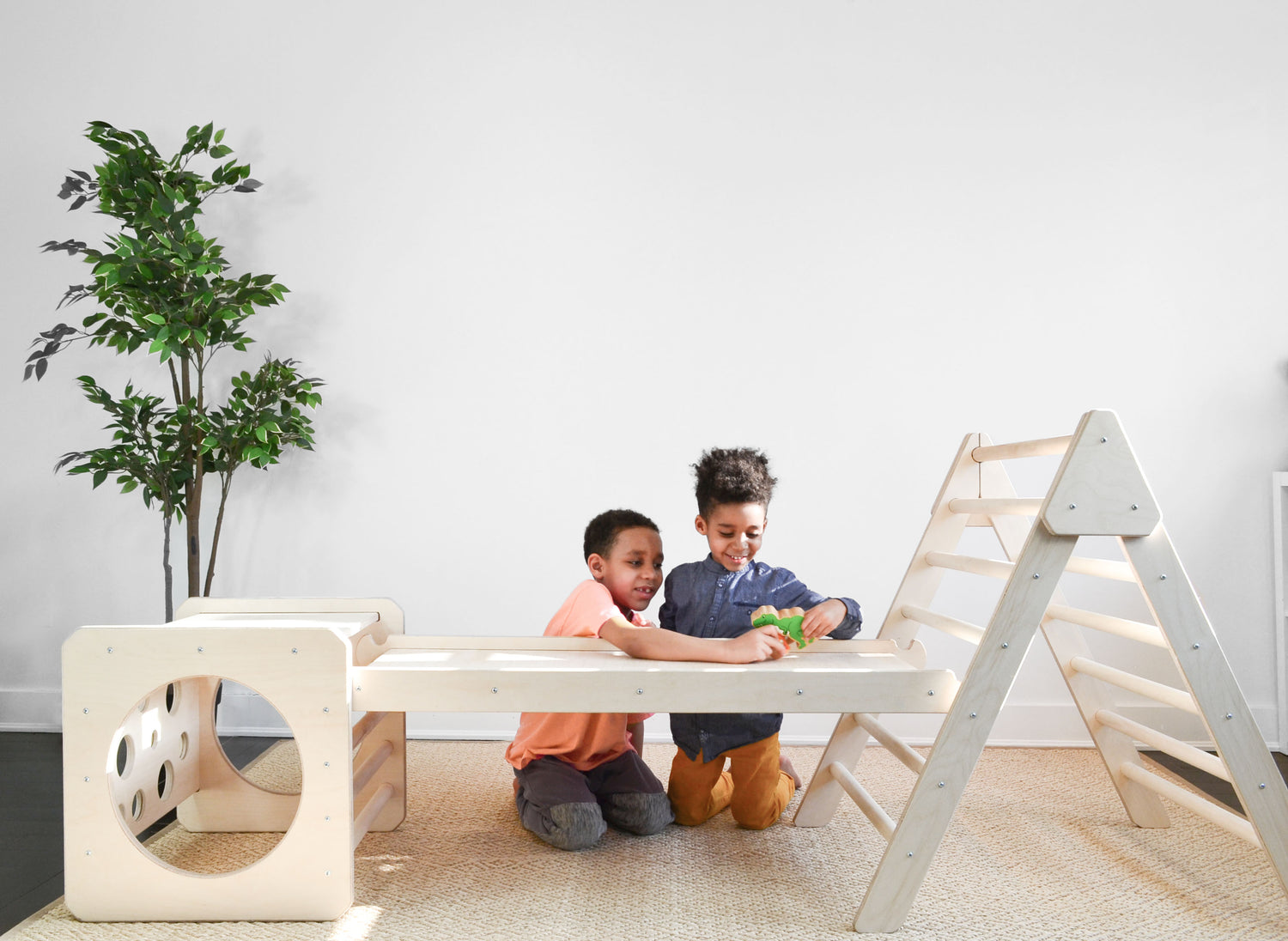 Combine The Wooden Studio’s Cube, Triangle, and 2-in-1 Ramp to create a modern maze of fun and adventure. Individually, each of the three masterly crafted pieces have been designed to develop your child’s physical and intellectual abilities.